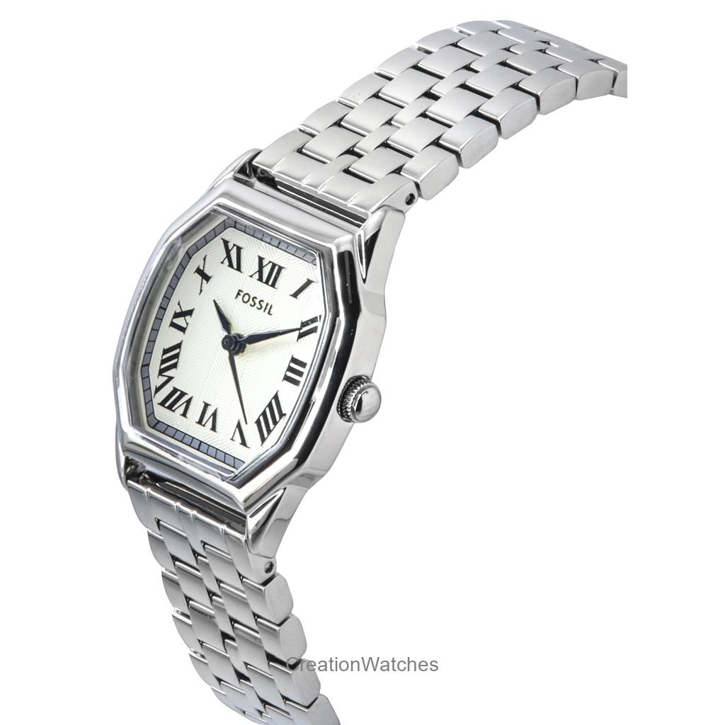 Fossil Женские кварцевые часы Harlow ES5363 из нержавеющей стали с кремовым циферблатом