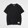 T-shirt Men's Retro Gog Heavy Cotton Patch Short Sleeve Men's Round Neck Summer Bottoming Shirt T-shirt Solid