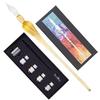 Перьевая ручка ZAIDEA Glass Dip Ink Domestically Gold, набор из 4 цветов, проверенная, с подставкой.
