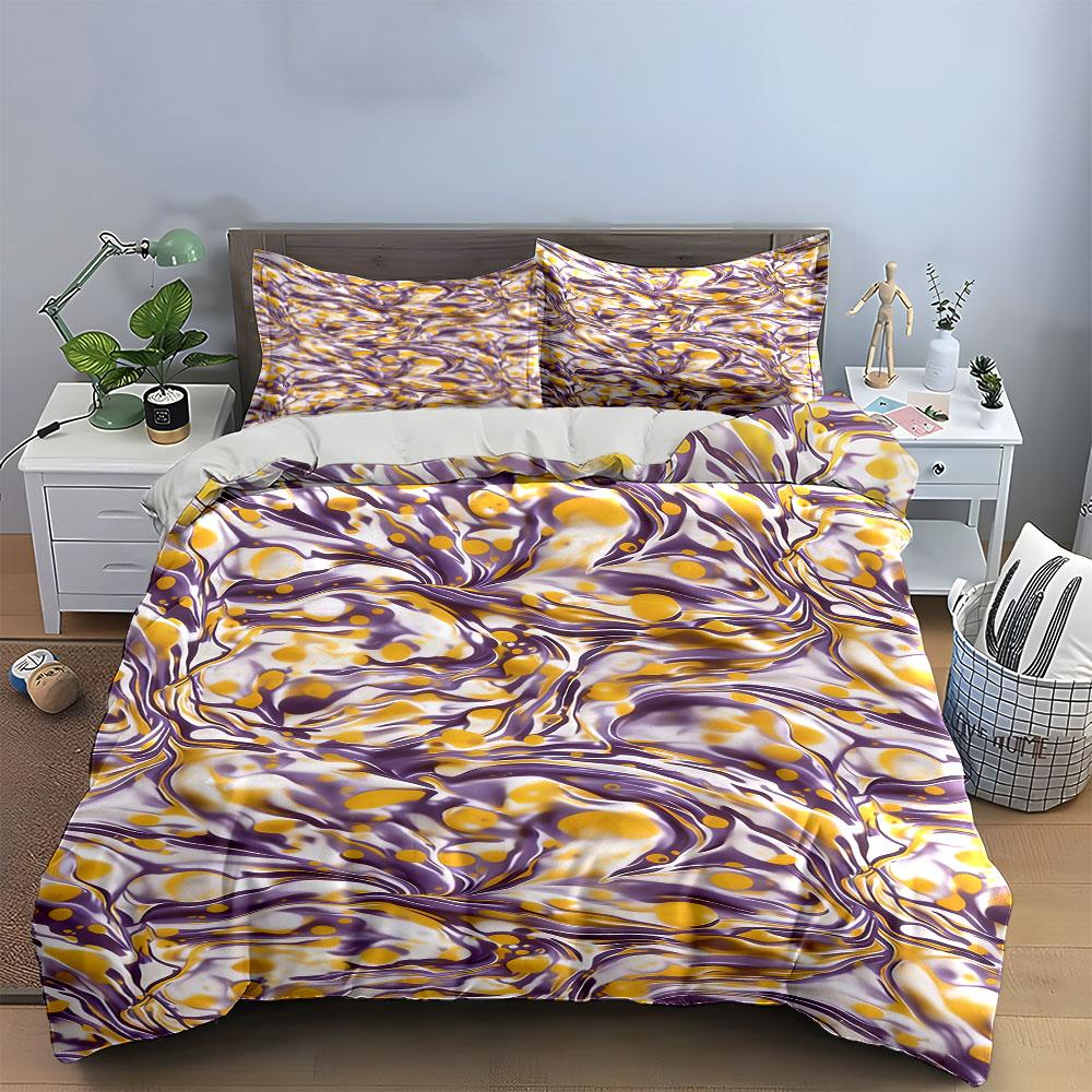 Swirling purple and yellow. Bedding sets Duvet cover sets Duvet covers Pillowcases(1* Duvet Cover 2* Pillowcases without duvet insert)