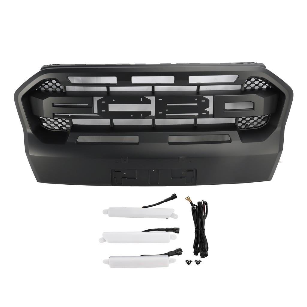 Решетка радиатора переднего бампера в стиле Raptor подходит для Ford Ranger 2019-2023 T8 со светодиодами