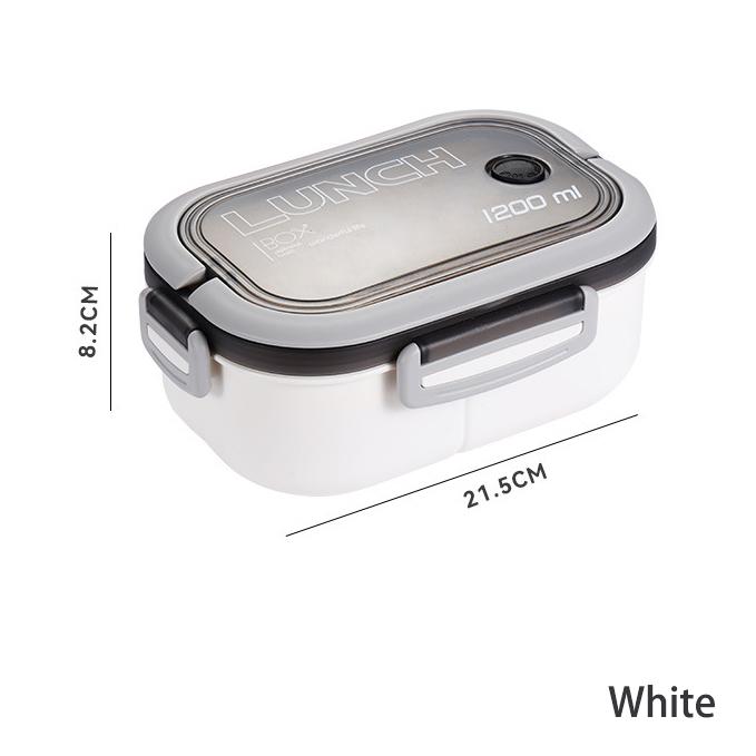 Microwave Lunch Box with Fork Spoon Portable Hermetic Lunch Box 2 Layer Grid Children Student Office Bento Box Food Storage Container