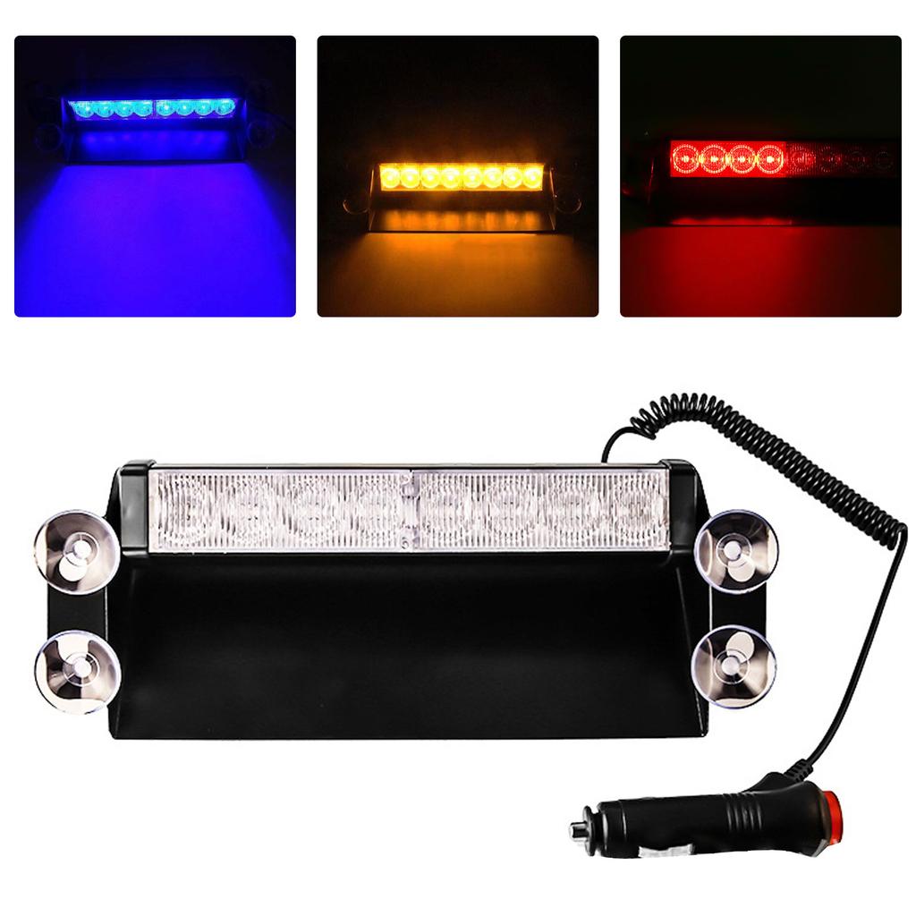 Car LED Strobe Light Police Lights Red/Blue Yellow/White Signal Lamps Flash Dash Emergency Flashing Windshield Warning Light