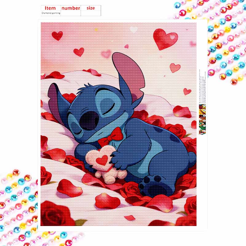 Disney Набор для алмазной мозаики без рамки Спящий Стич Сердце Классический Стиль Декор для дома Поделка, Идеальная Идея для Подарка