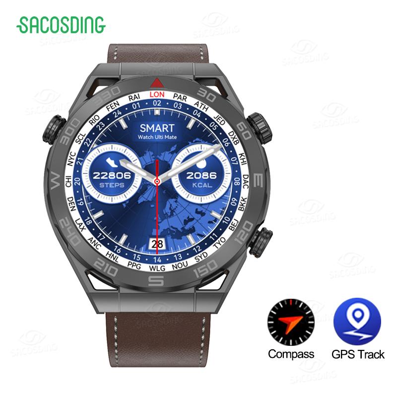 Бизнес Ultimate Smart Watch для мужчин Huawei Bluetooth Call Compass Nfc 100+ Sprots Smartwatch водонепроницаемые часы Ios