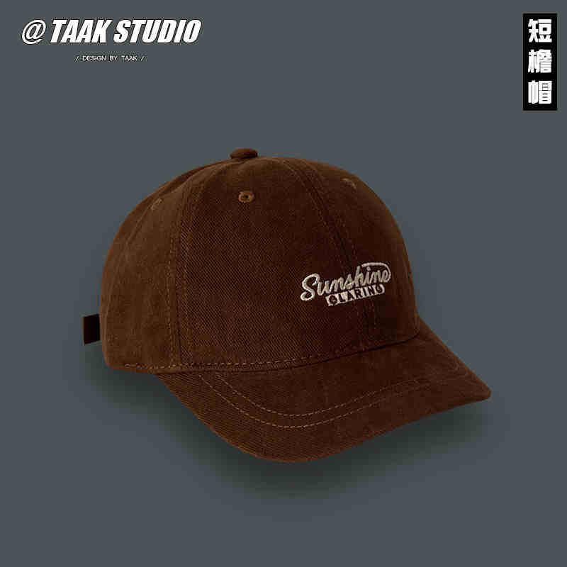 Tooling short brim hat women's spring summer retro street short brim hat fashion letter cap baseball cap tide