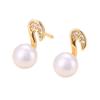 Freshwater Pearl Earrings Ladies 5mm Silver 925 Compatible with Metal Allergies Genuine Pearls Cute Note Earrings Gold Birthday Mother's Day