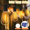 ST38 Solar String Lights, USB&Solar Dual Charging Waterproof Outdoor Lights, Christmas Decorations 3Modes 5Timers 2200K Patio Light for Camping