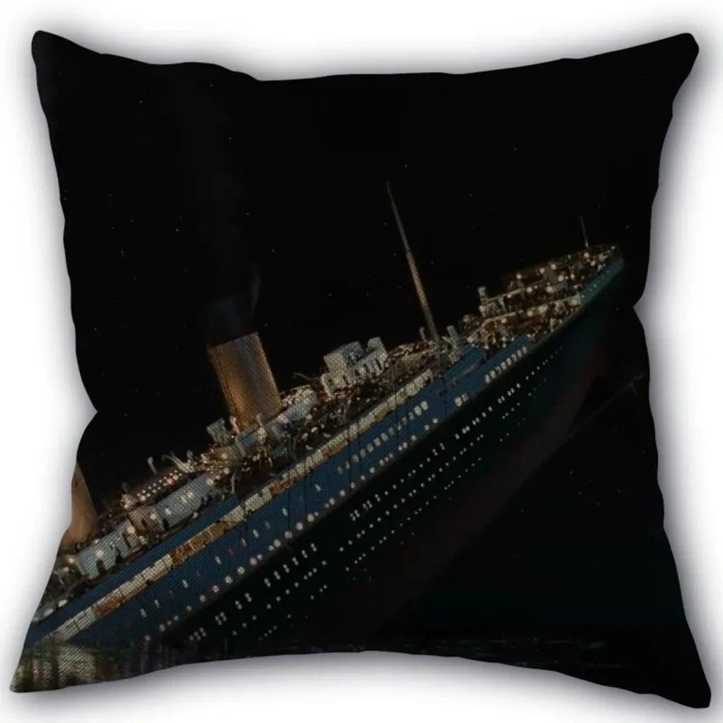 Новая наволочка на заказ с изображением Титаника из хлопчатобумажной ткани, квадратная наволочка на молнии 45X45 см, декоративная наволочка для свадебной подушки