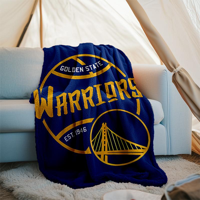 Golden State Warriors logo printed blanket—lightweight,soft,warm;versatile blanket all seasons—perfect as &air-conditioning throw,nap blanket