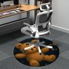 1PC Teddy Space Office Round Area Rug,  Mat Suitable ForOffice, Under Office Chairs Bedroom Living Room Home Decor, Room Deco