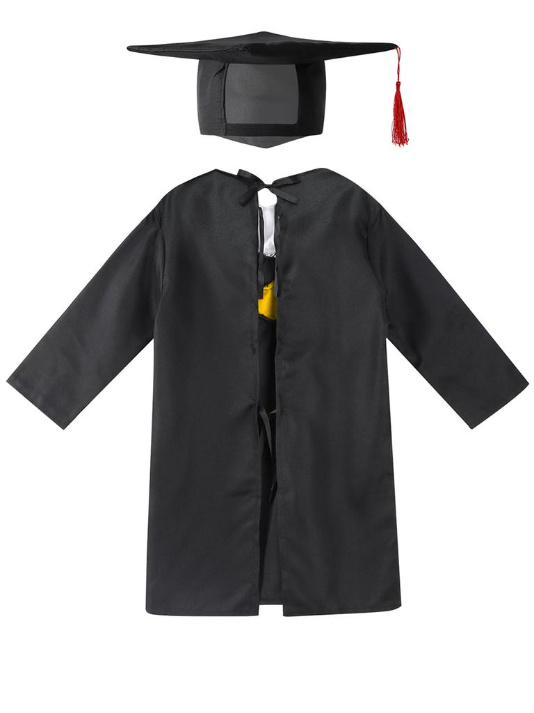 Boys Girls Preschool Graduation Gown Tassel Hat Costume for School Celebration