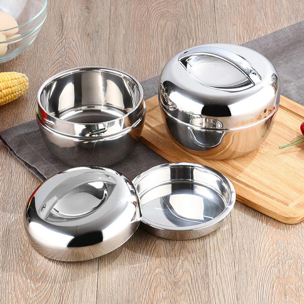 Portable High Quality Stainless Steel Round Lunch Box Food Storage Containers For Hot Food With Thermal Insulation Bento Box