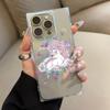 Прозрачный квадратный чехол-бампер для iPhone 12 16 ProMax 14 Pro Max 15 Plus 13 11, защита от окисления, чехол с рисунком цветка и единорога