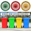 Trash Can Rim Cover, Modern Decorative Wheel Rim Cover, Spider-Spoke Style Wheel Rim Accessory for Standard Residential Garbage Bin