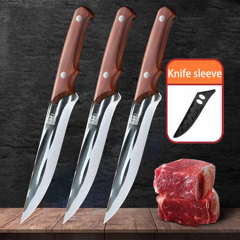 Professional kitchen boning knife, hand-forged high-hardness and sharp, butcher's cutting knife for slaughtering beef and mutton