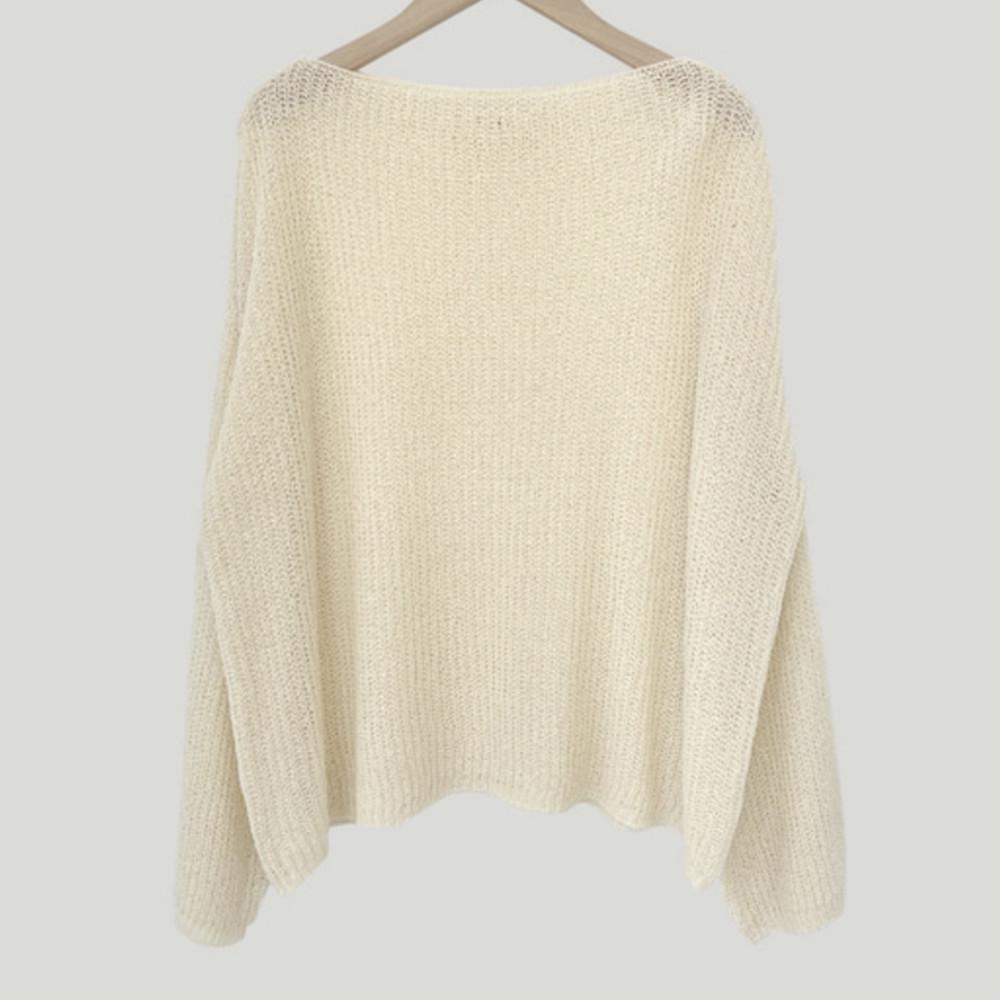 Summer 2023 Women's Lightweight Silk Knit Sweater - Loose, Sun Protection, All-Match Air Conditioning Top