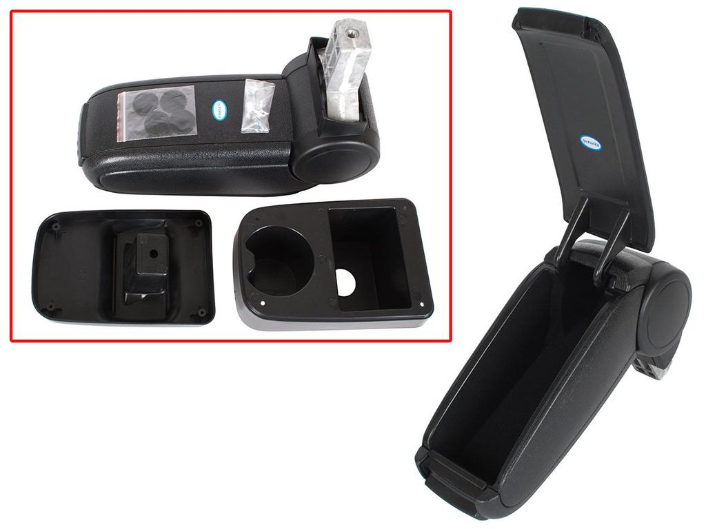 Skoda Fabia II 06-14 armrest SET BLACK ECO LEATHER + installation kit