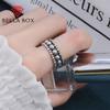 Korean Version Of Dongmen Personalized Small Ball Imitation S925 Thai Silver Old Ins Fashion Niche Index Finger Open Ring For Women