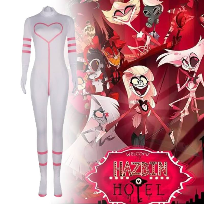 Hotel Hazbin Angel Dust Cosplay Costume Jumpsuit Cartoon Halloween Fashion Party