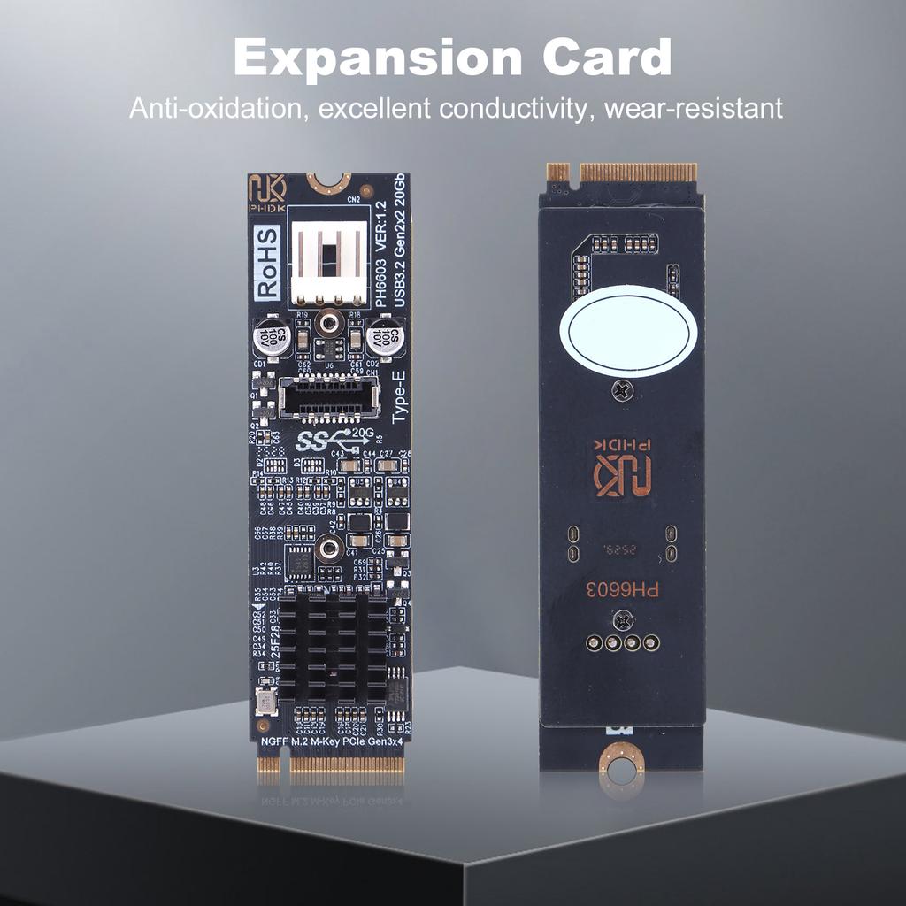Адаптер M.2 NVME M-KEY на USB 3.2 20 Гбит/с Высокоскоростная карта расширения для передней панели PC M2 M-Key PCIe на USB 3.2 с чипсетом ASM3242