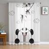 Тюлевые прозрачные оконные шторы с изображением панды для гостиной, спальни, современная шифоновая вуаль, занавески из органзы, декор, шторы
