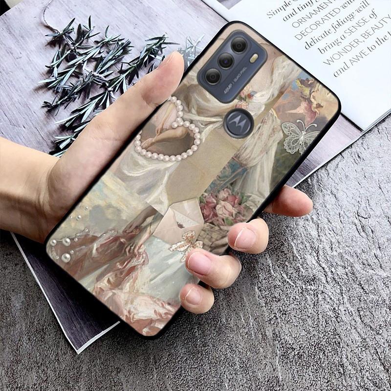 Эстетический чехол для телефона в стиле Ренессанс арт для Moto G84 G22 G32 G42 G52 G62 G53 G72 G60 G60S G100 G10 G20 G30 G13 G50 G 5G G Pure