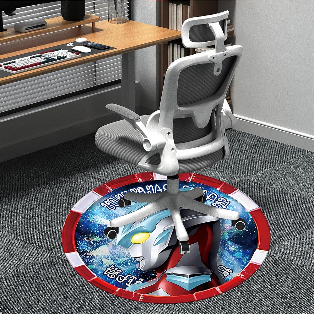 1pc Ultraman Chair Carpet for Office Non Slip, Machine Washable Rug for Office, Room Holiday Decor for Christmas, Birthday Polyester