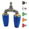 High Pressure Washer Replacement Nozzle Spray Tip 1/4 Quick Connect + 5 Washer Tips Rotating Jet Nozzle 4000 PSI Stainless Steel