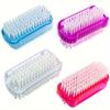 Plastic Nail Dust Powder Cleaning Brush Double Sided Hand Fingernail Toes Scrubbing Brush Cleaner