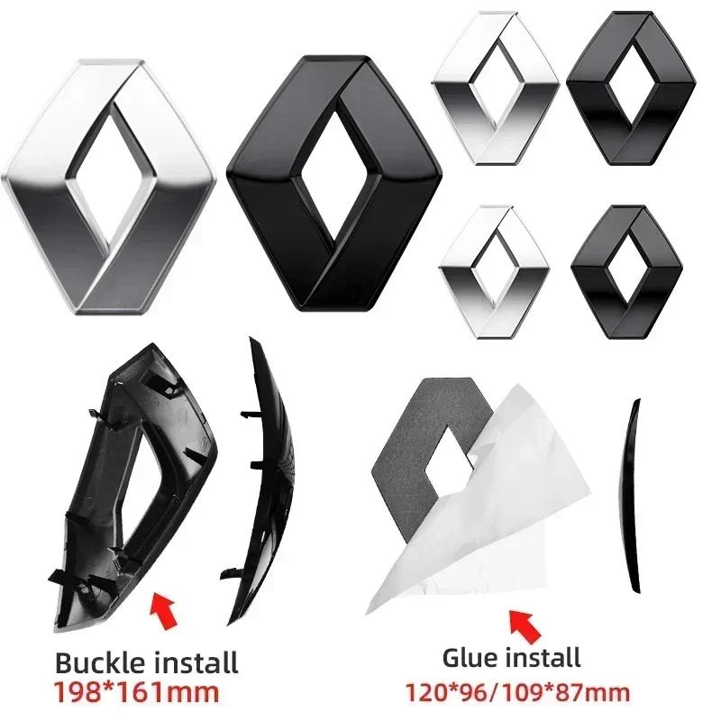 PZJG6 1pcs ABS Car Trunk Logo stickers Badge Front grille emblem For Renault Megane 2 3 Clio Scenic RS Duster Kaptur Captur Logan