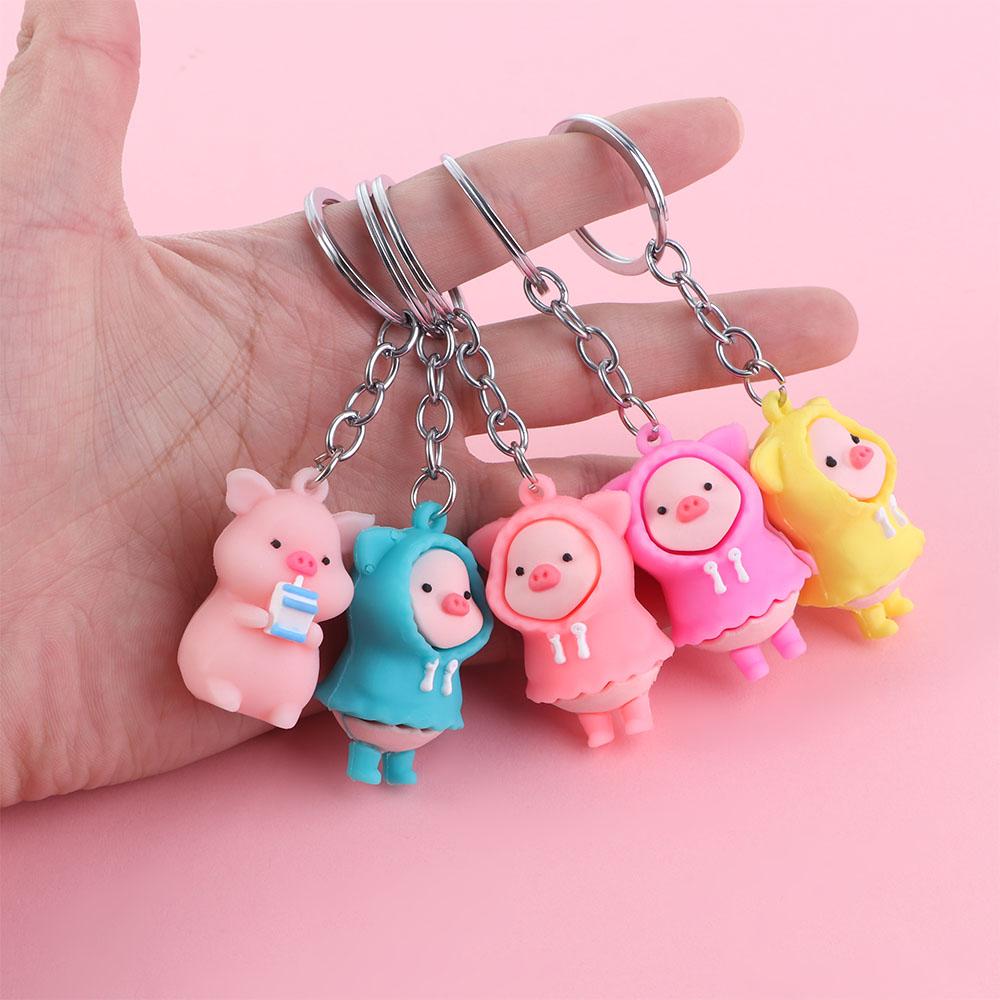 Сумка-подвеска мультяшная кукла мультяшная свинья плащ свинья брелок молочная свинья брелок свинья кулон цепочки для ключей