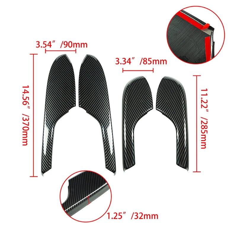 Автомобиль, 4 шт., углеродное волокно, ABS, дверной подлокотник, накладка, накладки для Honda Civic 2016 2017 2018 2019 2020 2021, детали интерьера