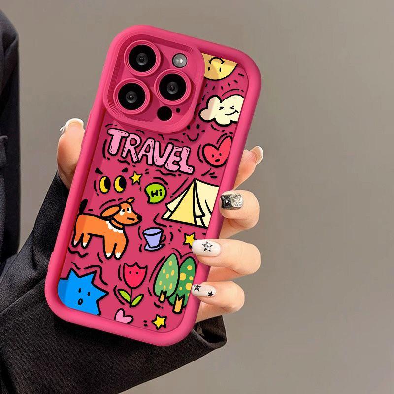 Кемпинговые поводки для собак Чехол для мобильного телефона iPhone17ProMax 17Pro мультяшный 15/14 мужской и женский 16
