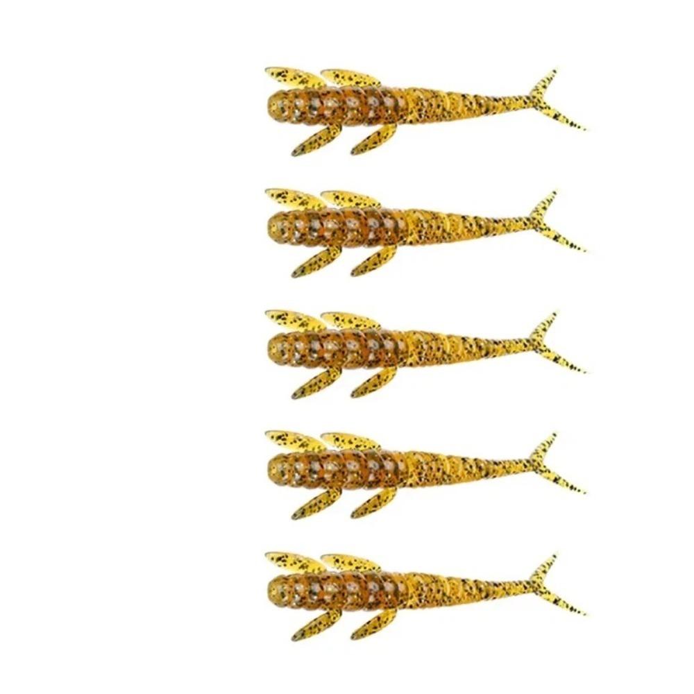 20pcs 7.3cm/1.3g Fishing Lure Laser Glitter Temptation Swimming Alien Worm Soft TPE Material Artificial Lures Sport Fishing