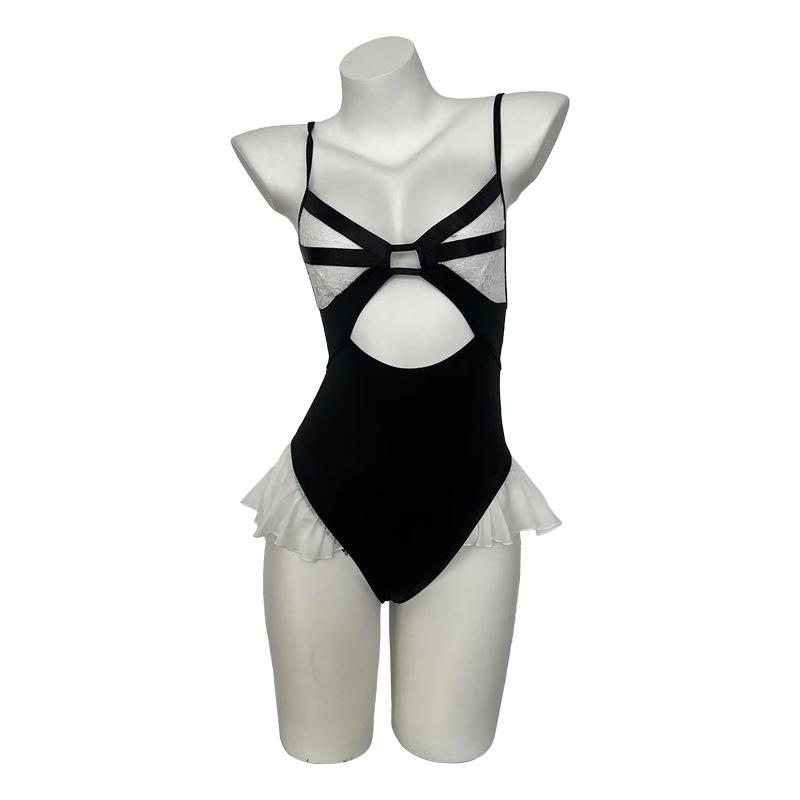 Cute rabbit open crotch onesie take-off suit sex underwear cute lace sexy naked buttocks