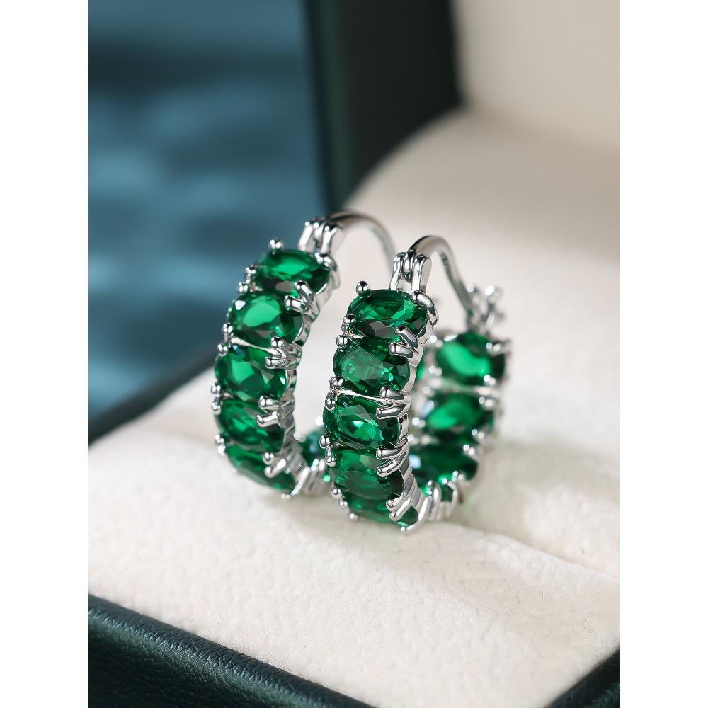 New Egg Shaped Atmospheric Glass Earrings for Women Fashionable Personalized and Versatile Design