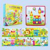 Color Matching Mosaic Pegboard Game Set Button Art Toys for Toddlers Sensory Early Learning Educational Puzzle Toy for Kids Ages 3+