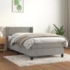 3130871 vidaXL Divan Bed and Mattress Light Grey 90x190 Cm Velvet