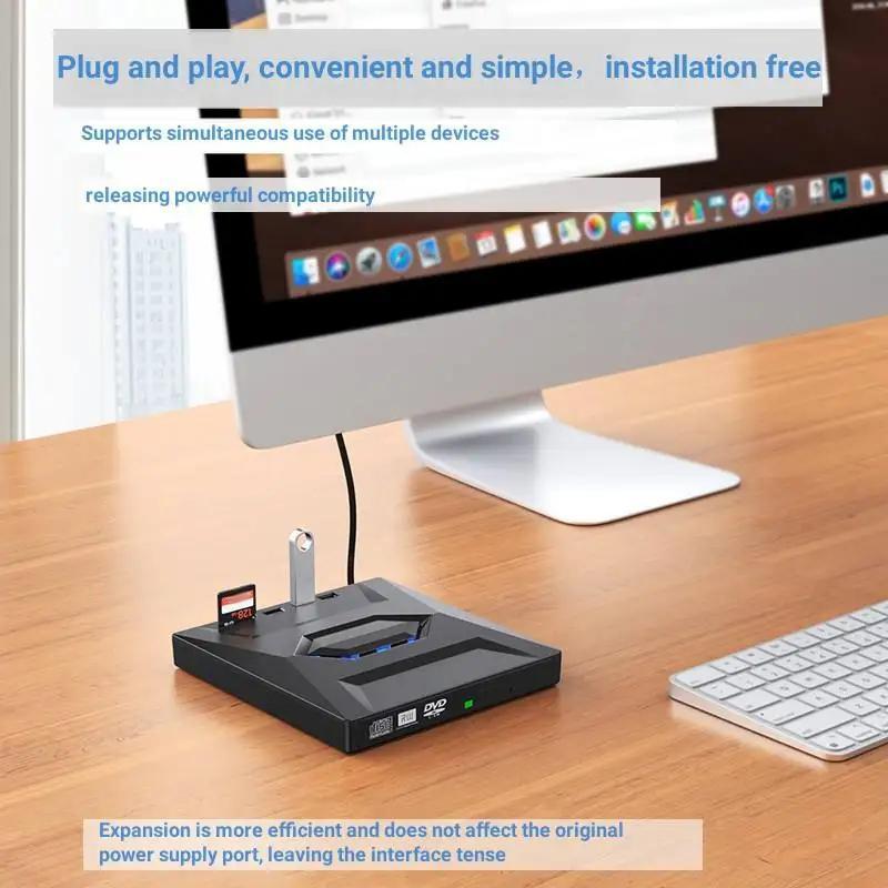 5 в 1 USB 3.0 тип C внешний оптический привод CD DVD RW VCD с портами SD/TF записывающее устройство для записи компакт-дисков DVD портативное для ноутбука Macbook