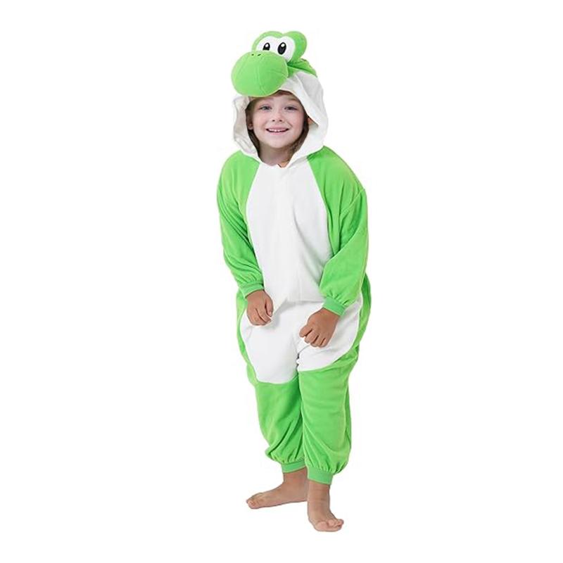 Kids Onesies Yoshi Kigurumi Boy's One-Piece Pajamas Cartoon Cosplay Costume For Christmas Halloween Fleece Sleepwear Anime Homewear Party Pijamas