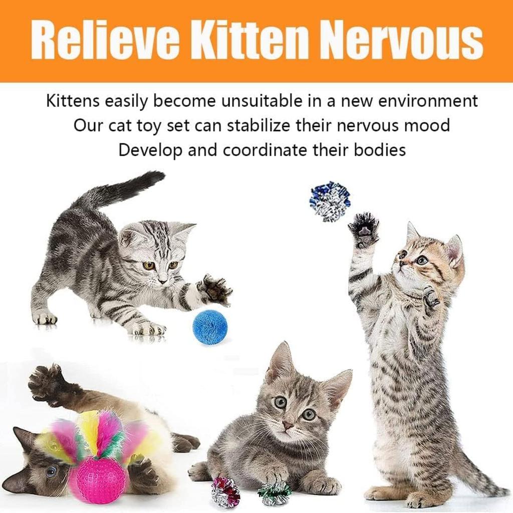 Speedy Panther 22 Pcs Cat Toys for Indoor Cats Adults Interactive Kitten Toys Cat Tunnel Mouse Feather Teaser Wand Spring Toy