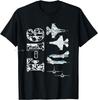 F16 Jet Aircraft Fighter Jet Blueprint Design Cotton Tshirt Casual Oversized T-shirt Summer Unisex Tops Tees Men's Clothing