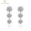 5A Zircon Earrings 925 Sterling Silver Unique Design Romantic Flower Shape Fine Earrings Jewelry Wedding Party Gifts New Trend