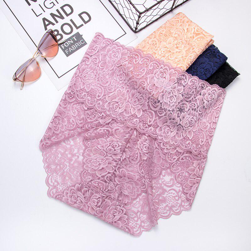 Women's Plus Size Panties High Waist Boxer Briefs Comfortable Transparent Lace Underwear Lingerie