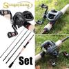 Катушка для удочки, 4 секции, удочка из углеродного волокна, 17 + 1BB, катушки для приманки, рыболовные снасти для окуня