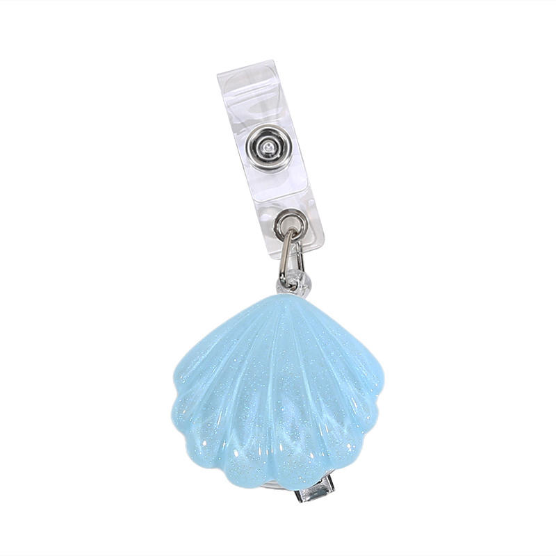 Блестящий бейдж-ролик с ракушкой, выдвижной держатель для бейджа ID-карты, бейдж для имени, рабочий зажим-крокодил для учителей, офисных сотрудников, медсестер
