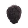 Men Short Natural Curly Wig with Bangs Fluffy High Temperature Fiber Male Teens Wavy Black Brown Synthetic Hair