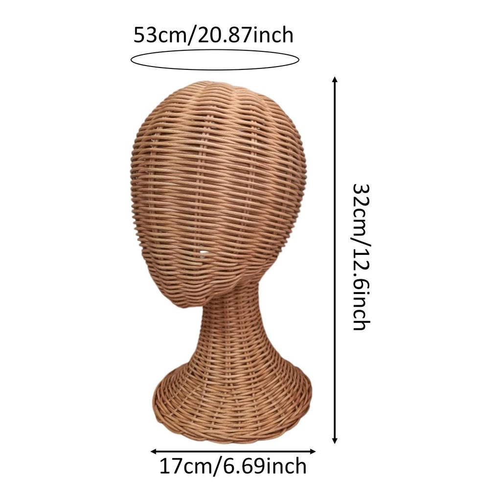 Mannequin Manikin Head Wigs Display Model Rattan Lightweight Hat Holder Stand Wig for