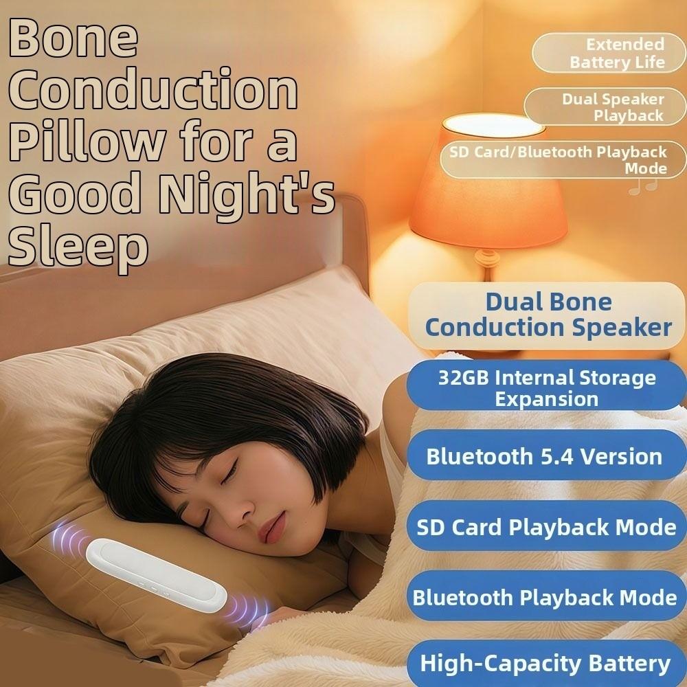 Bluetooth 5.4 Under Pillow Speaker Noise Reduction Music Player Bone Conduction Speaker Sleeping